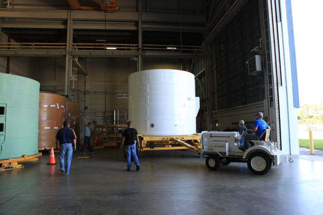 NASA image: Orion EM-1 Forward Skirt Move from Hangar AF to BFF