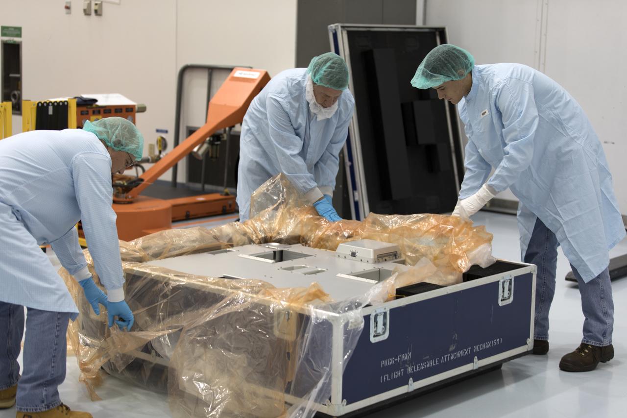 The Materials International Space Station Experiment-Flight Facility, or MISSE-FF, hardware arrived at the Space Station Processing Facility low bay at NASA's Kennedy Space Center in Florida. MISSE will be unpacked for integration and processing. MISSE will be used to test various materials and computing elements on the exterior of the space station. They will be exposed to the harsh environment of low-Earth orbit, including to a vacuum, atomic oxygen, ultraviolet radiation, direct sunlight and extreme heat and cold. The experiment will provide a better understanding of material durability, from coatings to electronic sensors, which could be applied to future spacecraft designs. MISSE will be delivered to the space station on a future commercial resupply mission. 