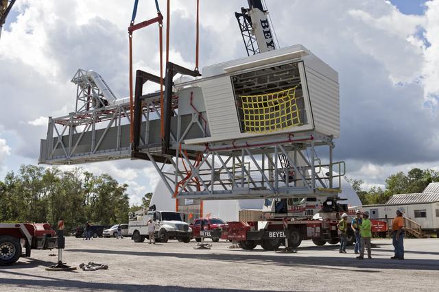 NASA image: Mobile Launcher Crew Access Arm Prep for Transport to Kennedy Sp