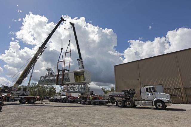 NASA image: Mobile Launcher Crew Access Arm Prep for Transport to Kennedy Sp