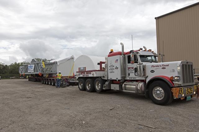 Mobile Launcher Crew Access Arm Transport from Cocoa FL to KSC
