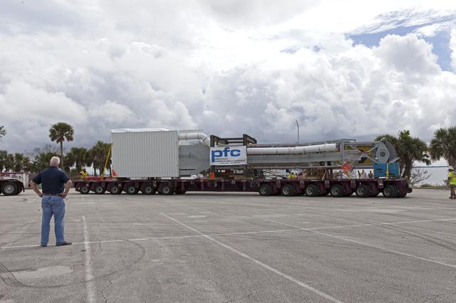 NASA image: Mobile Launcher Crew Access Arm Transport from Cocoa FL to KSC