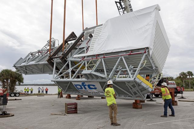 NASA image: Mobile Launcher Crew Access Arm Transport from Cocoa FL to KSC