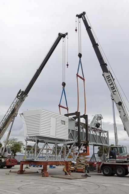 NASA image: Mobile Launcher Crew Access Arm Transport from Cocoa FL to KSC