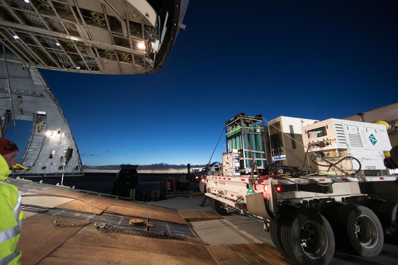 At Buckley Air Force Base in Aurora, Colorado, NOAA's Geostationary Operational Environmental Satellite-S (GOES-S) is being loaded into the cargo hold of a U.S. Air Force C-5M super Galaxy cargo aircraft. GOES-S will be flown to NASA's Kennedy Space Center in Florida. After it arrives at Kennedy's Shuttle Landing Facility, it will be offloaded and transported to the Astrotech Space Operations facility in Titusville, Florida, to prepare it for launch. GOES-S is the second in a series of four advanced geostationary weather satellites. The GOES-R series - consisting of the GOES-R, GOES-S, GOES-T and GOES-U spacecraft - will significantly improve the detection and observation of environmental phenomena that directly affect public safety, protection of property and the nation's economic health and prosperity. GOES-S is slated to launch March 1, 2018 aboard a United Launch Alliance Atlas V rocket from Cape Canaveral Air Force Station in Florida.