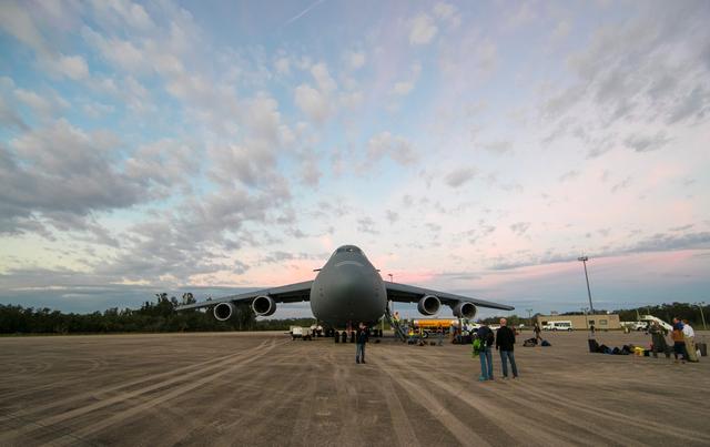 NASA image: GOES-S Arrival at Shuttle Landing Facility 