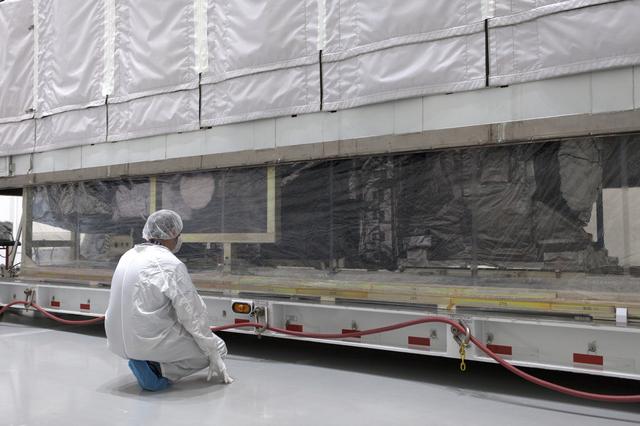 NASA image: GOES-S Uncrating