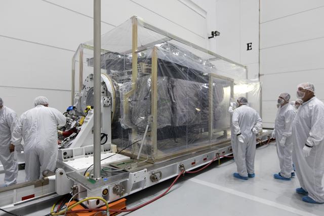 NASA image: GOES-S Uncrating