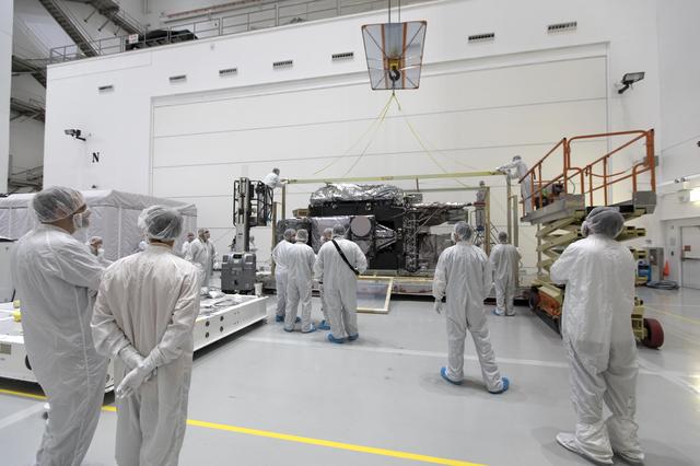 NASA image: GOES-S Uncrating