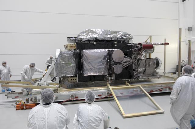 NASA image: GOES-S Uncrating