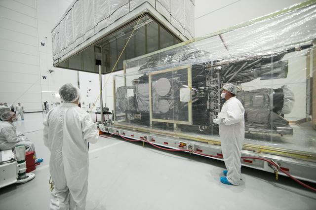 NASA image: GOES-S Uncrating