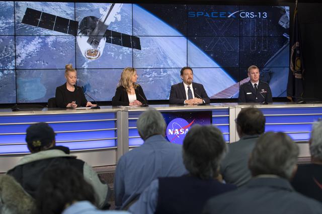 NASA image: SpaceX CRS-13 Prelaunch News Conference
