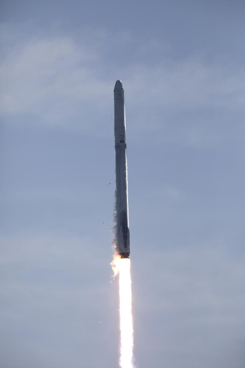 The two-stage Falcon 9 launch vehicle lifts off Space Launch Complex 40 at Cape Canaveral Air Force Station carrying the Dragon resupply spacecraft to the International Space Station. Liftoff was at 10:36 a.m. EST. On its 13th commercial resupply services mission to the International Space Station, Dragon will bring up supplies, equipment and new science experiments for technology research. The SpaceX Dragon spacecraft will deliver about 4,800 pounds of cargo and material to support science investigations aboard the space station.