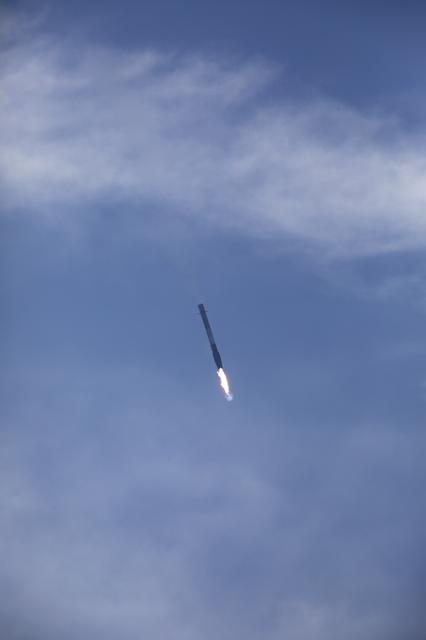 NASA image: SpaceX CRS-13 First Stage Booster Landing
