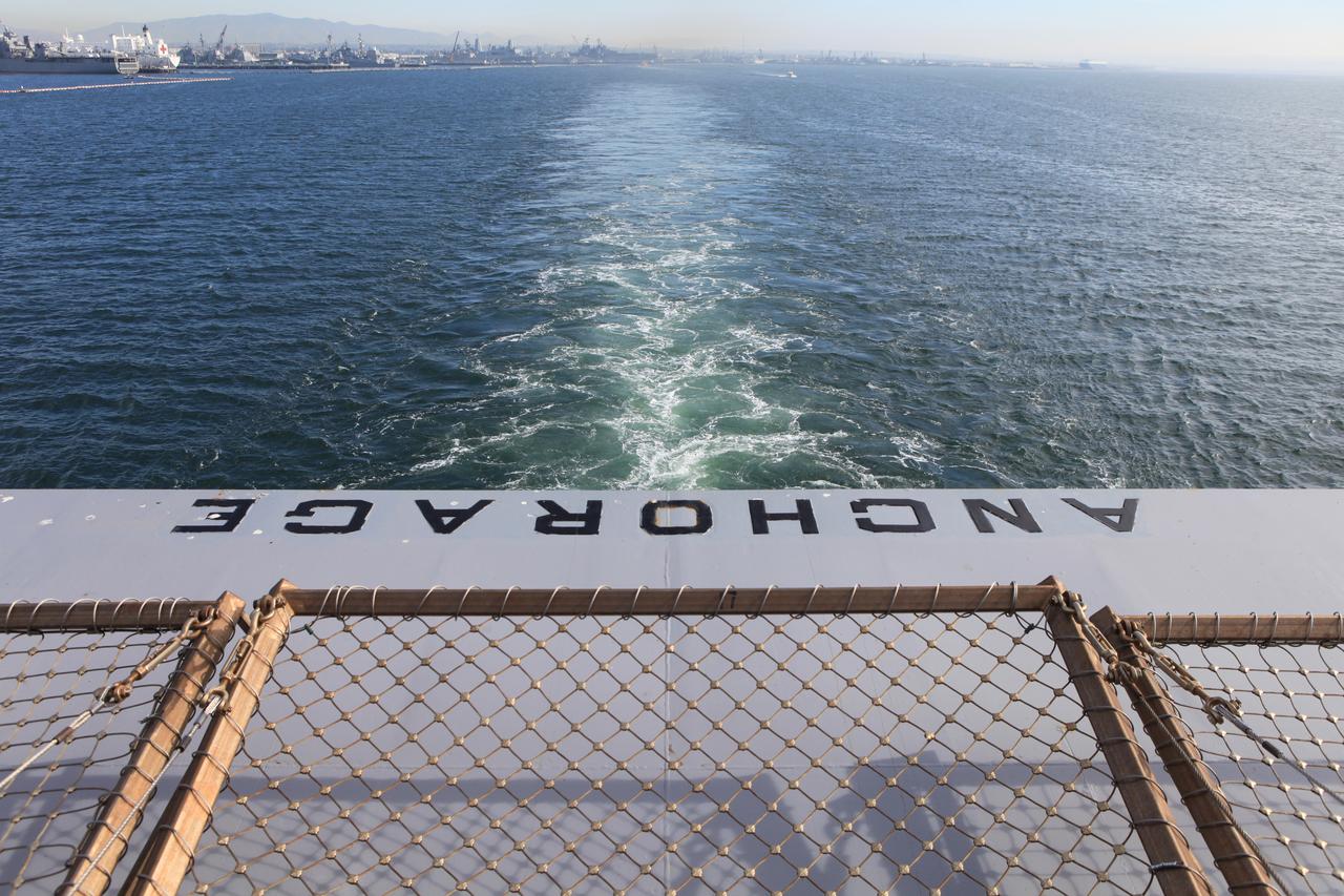 The USS Anchorage leaves Naval Base San Diego for a multi-day Underway Recovery Test with NASA. The NASA Recovery Team from Kennedy Space Center and the U.S. Navy are working together to hone recovery procedures and hardware ahead of Orion’s next flight, Exploration Mission-1, when it splashes down in the Pacific Ocean.