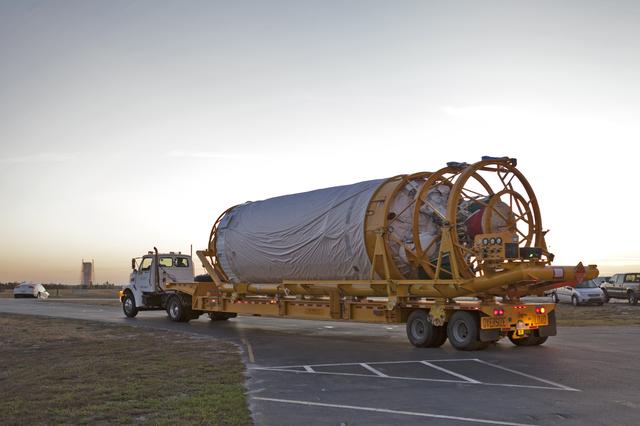 NASA image: GOES-S Atlas V Centaur Stage Transport from ASOC to DOC