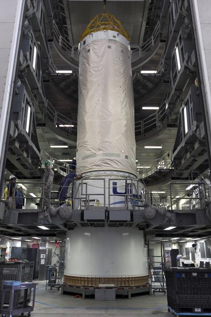 NASA image: GOES-S Atlas V Centaur Stage Transport from ASOC to DOC