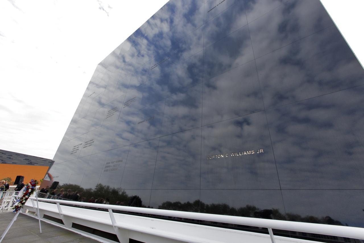 The names of fallen astronauts from Apollo 1, Challenger and Columbia, as well as the astronauts who perished in training and commercial airplane accidents are emblazoned on the Space Mirror Memorial at the Kennedy Space Center Visitor Complex. During the annual Day of Remembrance, spaceport employees and guests join others throughout NASA honoring the contributions of astronauts who have perished in the conquest of space.