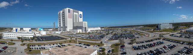 NASA image: Panoramic Photo of LC 39 Area at KSC