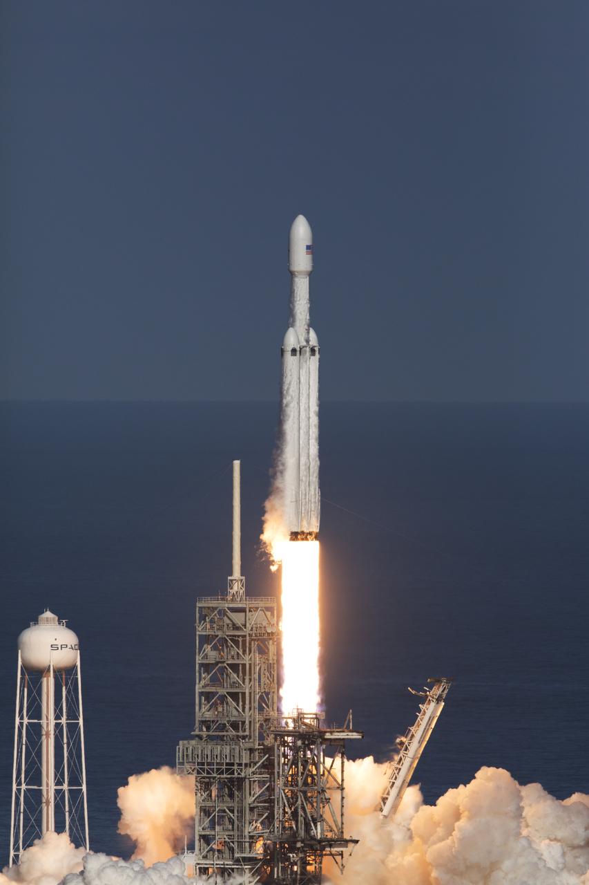 A SpaceX Falcon Heavy rocket begins its demonstration flight with liftoff at 3:45 p.m. EST from from Launch Complex 39A at NASA's Kennedy Space Center in Florida. This is a significant milestone for the world's premier multi-user spaceport. In 2014, NASA signed a property agreement with SpaceX for the use and operation of the center's pad 39A, where the company has launched Falcon 9 rockets and prepared for the first Falcon Heavy. NASA also has Space Act Agreements in place with partners, such as SpaceX, to provide services needed to process and launch rockets and spacecraft.