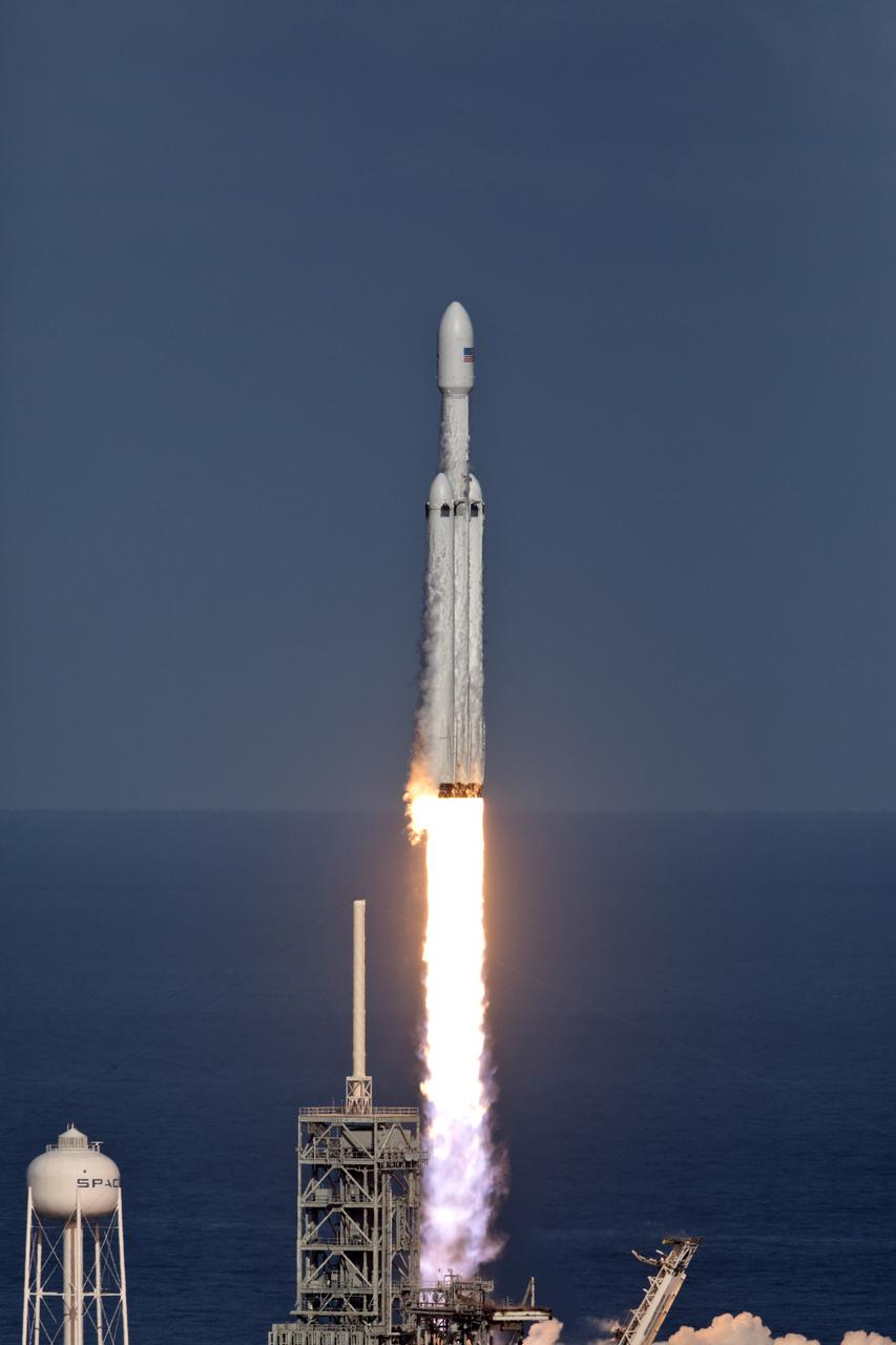 A SpaceX Falcon Heavy rocket begins its demonstration flight with liftoff at 3:45 p.m. EST from from Launch Complex 39A at NASA's Kennedy Space Center in Florida. This is a significant milestone for the world's premier multi-user spaceport. In 2014, NASA signed a property agreement with SpaceX for the use and operation of the center's pad 39A, where the company has launched Falcon 9 rockets and prepared for the first Falcon Heavy. NASA also has Space Act Agreements in place with partners, such as SpaceX, to provide services needed to process and launch rockets and spacecraft.