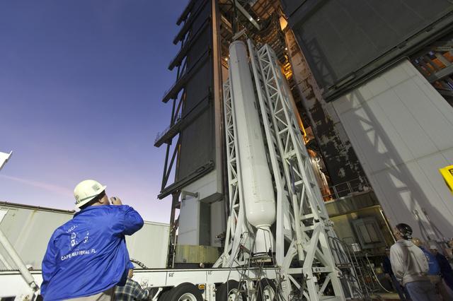NASA image: GOES-S Atlas V Last SRB Lift to Booster