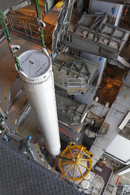 NASA image: GOES-S Atlas V Last SRB Lift to Booster