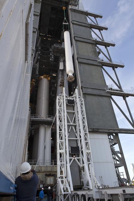 NASA image: GOES-S Atlas V Last SRB Lift to Booster