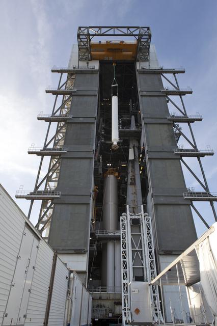 NASA image: GOES-S Atlas V Last SRB Lift to Booster