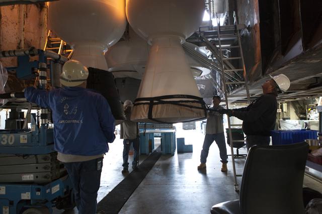 NASA image: GOES-S Atlas V Last SRB Lift to Booster