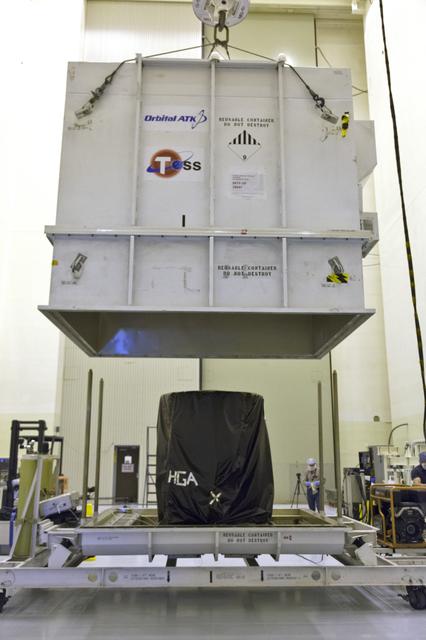 NASA image: TESS Spacecraft Uncrating 