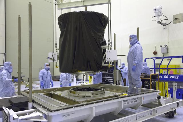 NASA image: TESS Spacecraft Lift to Work Stand