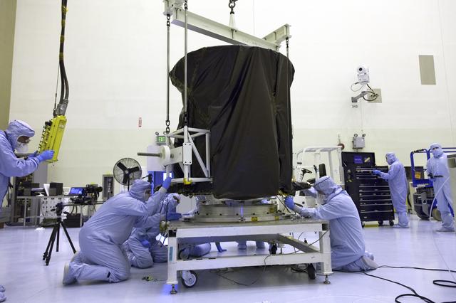NASA image: TESS Spacecraft Lift to Work Stand