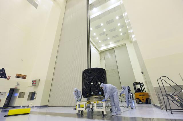 NASA image: TESS Spacecraft Move to Clean Room