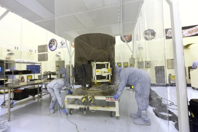 NASA image: TESS Spacecraft Move to Clean Room