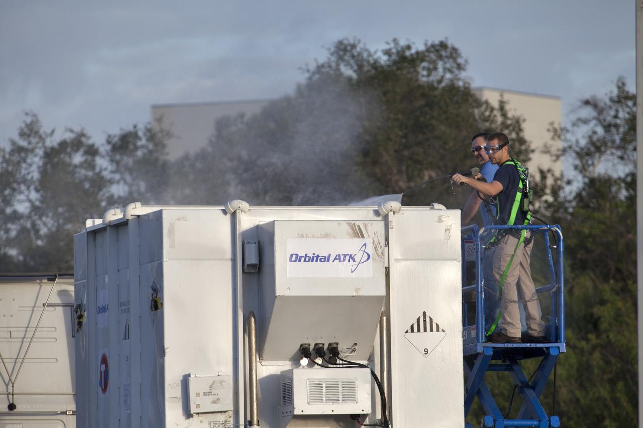 NASA's Transiting Exoplanet Survey Satellite (TESS) container is pressure washed at the Multi-Payload Processing Facility at the agency's Kennedy Space Center in Florida. Tess will be moved to the Payload Hazardous Servicing Facility to be processed and prepared for flight. TESS is scheduled to launch atop a SpaceX Falcon 9 rocket from Space Launch Complex 40 at Cape Canaveral Air Force Station. TESS is the next step in NASA's search for planets outside our solar system, known as exoplanets. TESS is a NASA Astrophysics Explorer mission led and operated by MIT in Cambridge, Massachusetts, and managed by NASA’s Goddard Space Flight Center in Greenbelt, Maryland. Dr. George Ricker of MIT’s Kavli Institute for Astrophysics and Space Research serves as principal investigator for the mission. Additional partners include Orbital ATK, NASA’s Ames Research Center, the Harvard-Smithsonian Center for Astrophysics and the Space Telescope Science Institute. More than a dozen universities, research institutes and observatories worldwide are participants in the mission. NASA’s Launch Services Program is responsible for launch management. 