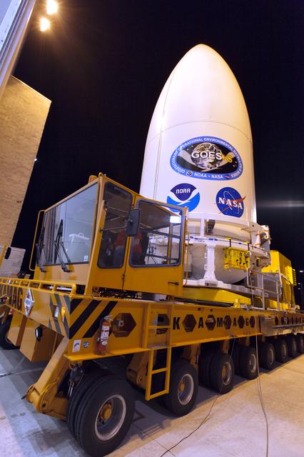NASA image: GOES-S Spacecraft Transport from Astrotech to Pad 41
