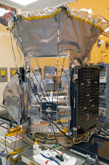 TESS Spacecraft Solar Panel Array Deployment Testing