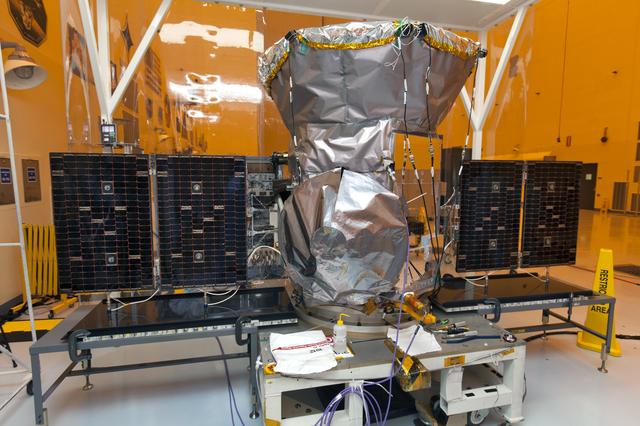 TESS Spacecraft Solar Panel Array Deployment Testing