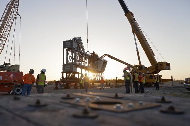 NASA image: Crew Access Arm Installation onto Mobile Launcher