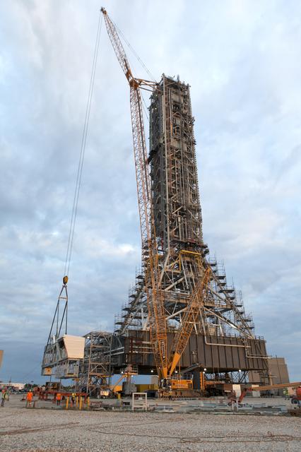NASA image: Crew Access Arm Installation onto Mobile Launcher