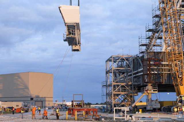 NASA image: Crew Access Arm Installation onto Mobile Launcher