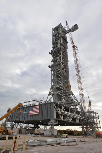 NASA image: Crew Access Arm Installation onto Mobile Launcher