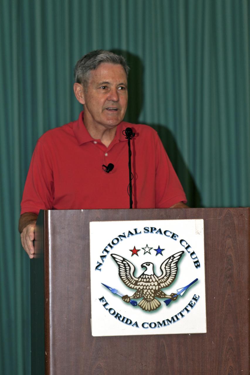 NASA Kennedy Space Center Director Bob Cabana speaks to National Space Club-Florida Chapter (NSCFC) members and guests at the Radisson Resort at the Port in Cape Canaveral, Florida. Cabana's presentation was titled, "KSC - Space Exploration Begins Here." He included an update on the multi-user spaceport and several programs, including Exploration Ground Systems, Launch Services Program and Commercial Crew Program. The NSCFC is a non-profit organization composed of representatives from the space industry, government, educational institutions, and private individuals who share a commitment to increasing public awareness of America's aerospace programs. 