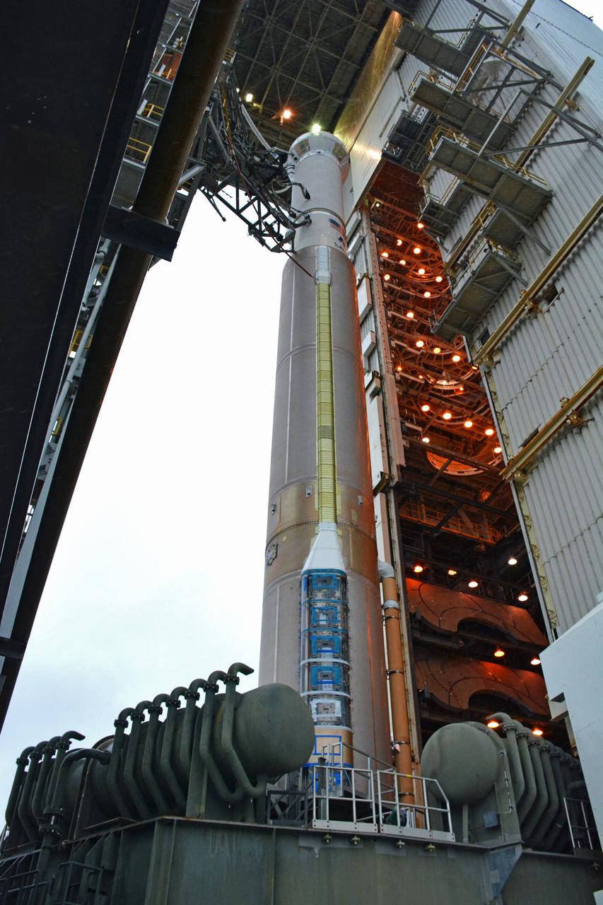 At Space Launch Complex 3 at Vandenberg Air Force Base in California, the gantry is rolled back on the United Launch Alliance (ULA) Atlas V to a Centaur upper stage aft stub adapter (ASA) and interstage adapter (ISA) for NASA's Interior Exploration using Seismic Investigations, Geodesy and Heat Transport, or InSight, spacecraft to land on Mars. The next step will be arrival of InSight encapsulated in its payload faring for mating atop the rocket. InSight is the first mission to explore the Red Planet's deep interior. InSight is scheduled for liftoff May 5, 2018. InSight will be the first mission to look deep beneath the Martian surface. It will study the planet's interior by measuring its heat output and listen for marsquakes. InSight will use the seismic waves generated by marsquakes to develop a map of the planet’s deep interior. The resulting insight into Mars’ formation will provide a better understanding of how other rocky planets, including Earth, were created. NASA’s Jet Propulsion Laboratory in Pasadena, California, manages the InSight mission for the agency’s Science Mission Directorate. InSight is part of NASA's Discovery Program, managed by its Marshall Space Flight Center in Huntsville, Alabama. The spacecraft, including cruise stage and lander, was built and tested by Lockheed Martin Space in Denver. Several European partners, including France's space agency, the Centre National d'Étude Spatiales, and the German Aerospace Center, are supporting the mission. United Launch Alliance of Centennial, Colorado, is providing the Atlas V launch service. NASA’s Launch Services Program, based at its Kennedy Space Center in Florida, is responsible for launch management.