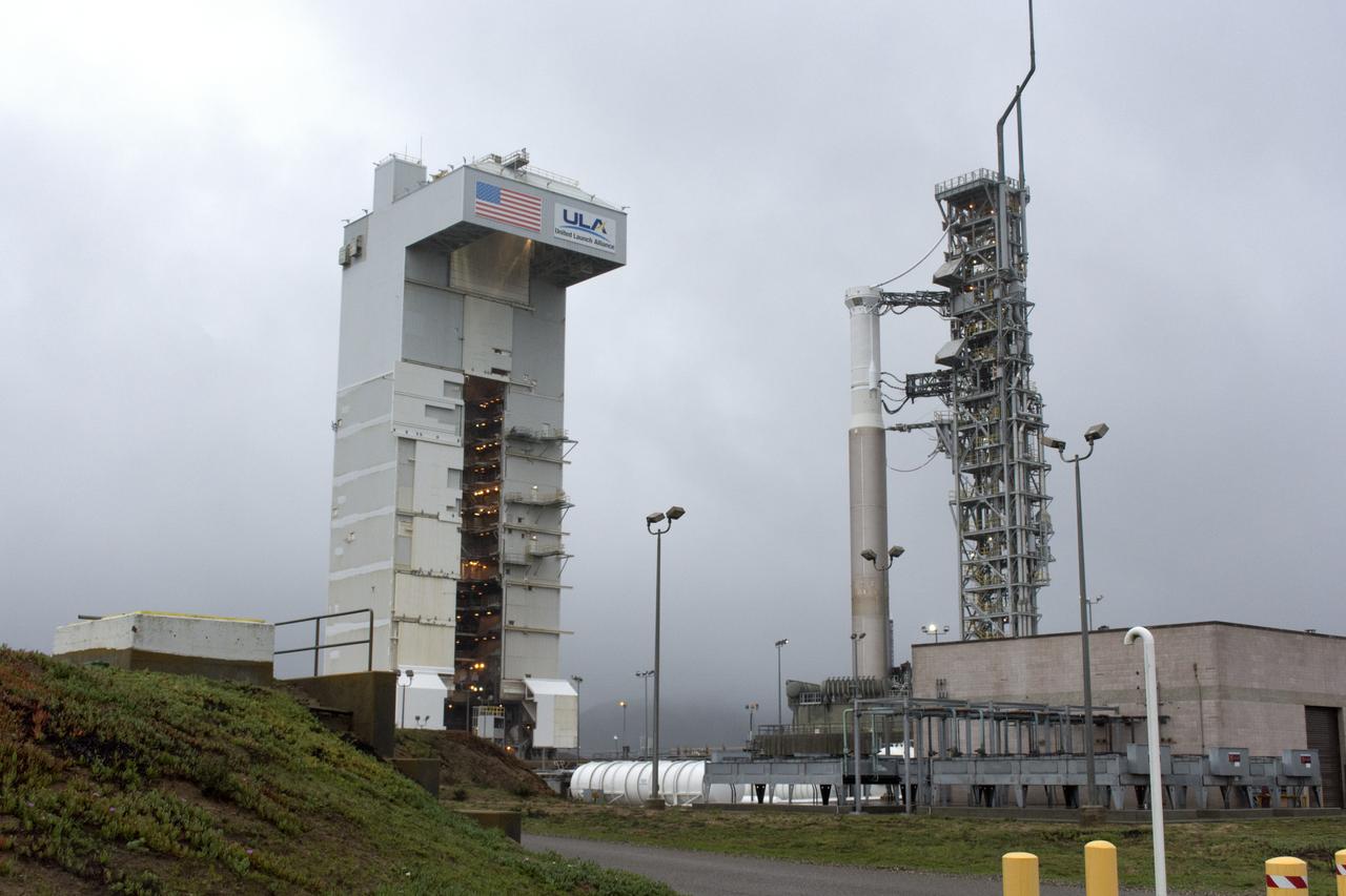 At Space Launch Complex 3 at Vandenberg Air Force Base in California, the gantry is rolled back on the United Launch Alliance (ULA) Atlas V to a Centaur upper stage aft stub adapter (ASA) and interstage adapter (ISA) for NASA's Interior Exploration using Seismic Investigations, Geodesy and Heat Transport, or InSight, spacecraft to land on Mars. The next step will be arrival of InSight encapsulated in its payload faring for mating atop the rocket. InSight is the first mission to explore the Red Planet's deep interior. InSight is scheduled for liftoff May 5, 2018. InSight will be the first mission to look deep beneath the Martian surface. It will study the planet's interior by measuring its heat output and listen for marsquakes. InSight will use the seismic waves generated by marsquakes to develop a map of the planet’s deep interior. The resulting insight into Mars’ formation will provide a better understanding of how other rocky planets, including Earth, were created. NASA’s Jet Propulsion Laboratory in Pasadena, California, manages the InSight mission for the agency’s Science Mission Directorate. InSight is part of NASA's Discovery Program, managed by its Marshall Space Flight Center in Huntsville, Alabama. The spacecraft, including cruise stage and lander, was built and tested by Lockheed Martin Space in Denver. Several European partners, including France's space agency, the Centre National d'Étude Spatiales, and the German Aerospace Center, are supporting the mission. United Launch Alliance of Centennial, Colorado, is providing the Atlas V launch service. NASA’s Launch Services Program, based at its Kennedy Space Center in Florida, is responsible for launch management.