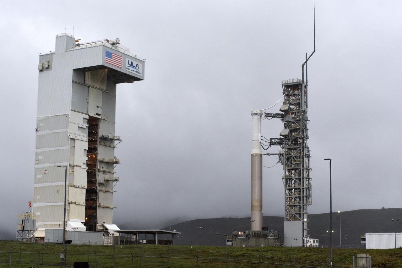 At Space Launch Complex 3 at Vandenberg Air Force Base in California, the gantry is rolled back on the United Launch Alliance (ULA) Atlas V to a Centaur upper stage aft stub adapter (ASA) and interstage adapter (ISA) for NASA's Interior Exploration using Seismic Investigations, Geodesy and Heat Transport, or InSight, spacecraft to land on Mars. The next step will be arrival of InSight encapsulated in its payload faring for mating atop the rocket. InSight is the first mission to explore the Red Planet's deep interior. InSight is scheduled for liftoff May 5, 2018. InSight will be the first mission to look deep beneath the Martian surface. It will study the planet's interior by measuring its heat output and listen for marsquakes. InSight will use the seismic waves generated by marsquakes to develop a map of the planet’s deep interior. The resulting insight into Mars’ formation will provide a better understanding of how other rocky planets, including Earth, were created. NASA’s Jet Propulsion Laboratory in Pasadena, California, manages the InSight mission for the agency’s Science Mission Directorate. InSight is part of NASA's Discovery Program, managed by its Marshall Space Flight Center in Huntsville, Alabama. The spacecraft, including cruise stage and lander, was built and tested by Lockheed Martin Space in Denver. Several European partners, including France's space agency, the Centre National d'Étude Spatiales, and the German Aerospace Center, are supporting the mission. United Launch Alliance of Centennial, Colorado, is providing the Atlas V launch service. NASA’s Launch Services Program, based at its Kennedy Space Center in Florida, is responsible for launch management.