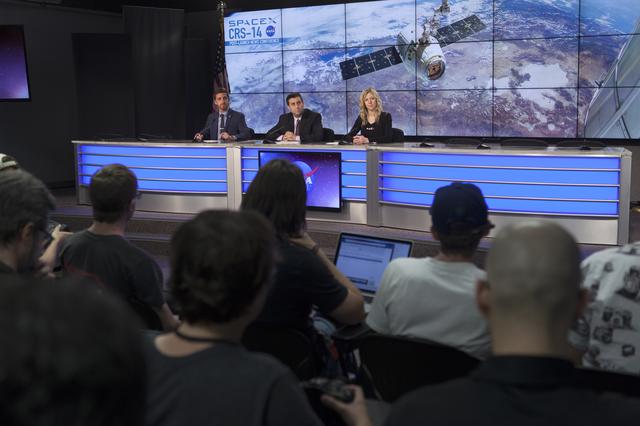 NASA image: SpaceX CRS-14 Post Launch Conference