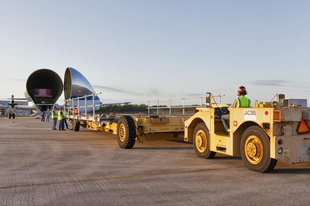 NASA image: Orion Stage Adapter (OSA) Offload and Transport