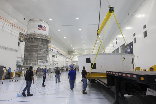 NASA image: Orion Stage Adapter (OSA) Lift in High Bay